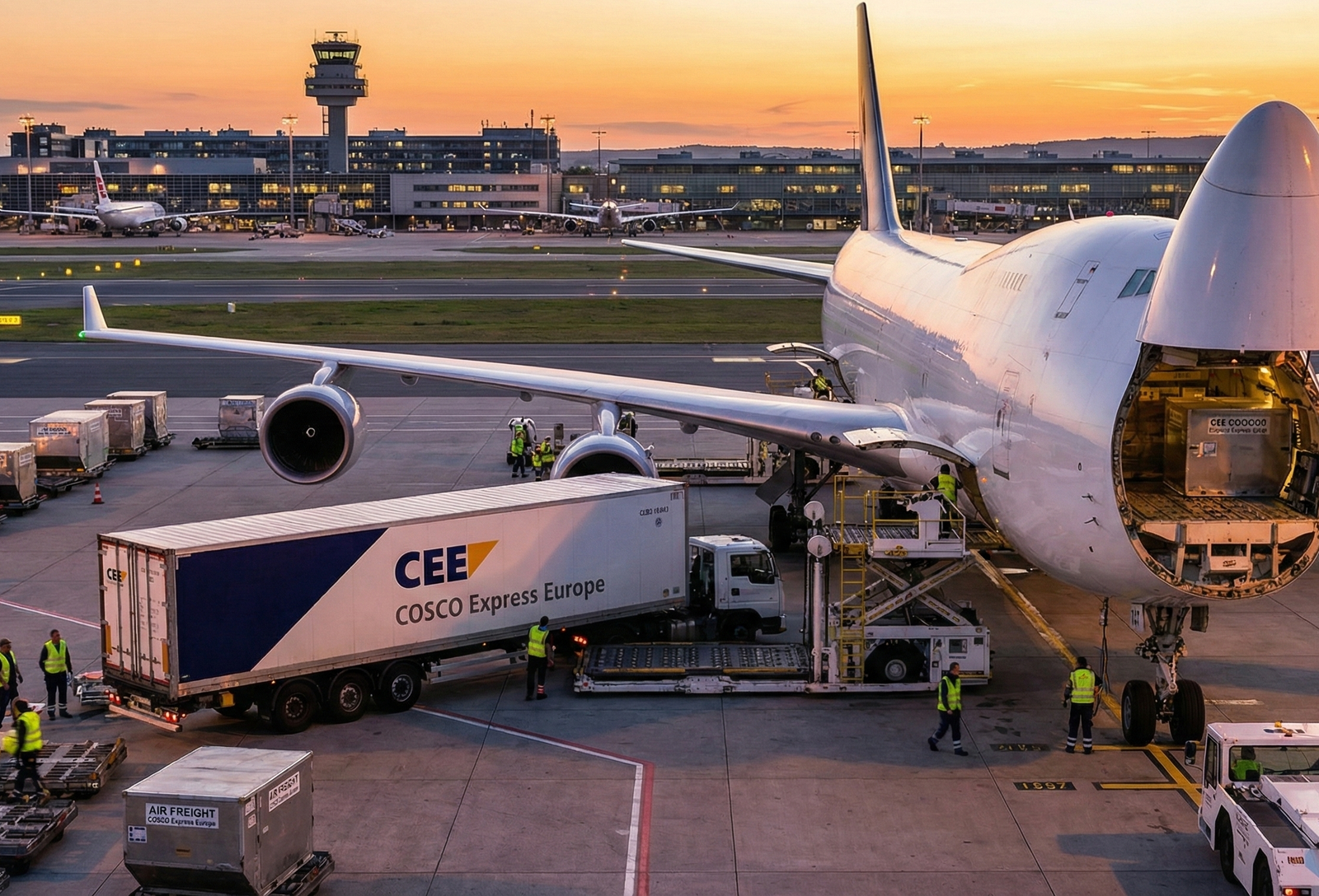 Air freight services &ndash; cargo aircraft in flight