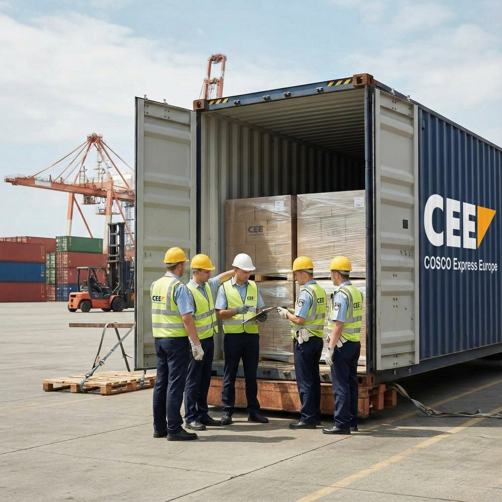 Customs clearance of shipping containers at a Saudi Arabian port